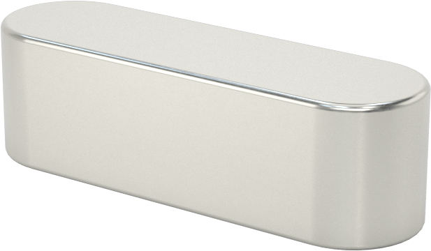 Makine Anahtarı, Yuvarlatılmış, Çelik, 3/8" x 3/8", 1-1/4" Uzunluk, Küçük Boyutlu