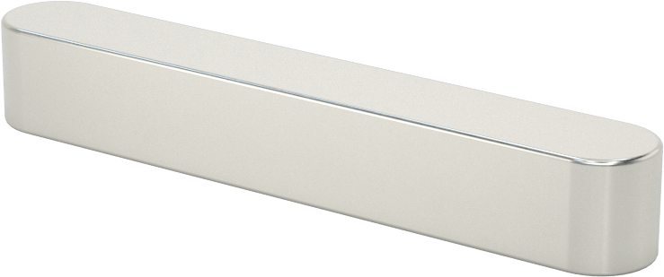 Makine Anahtarı, Yuvarlatılmış, Çelik, 3/8" x 3/8", 2-1/2" Uzunluk, Küçük Boyutlu