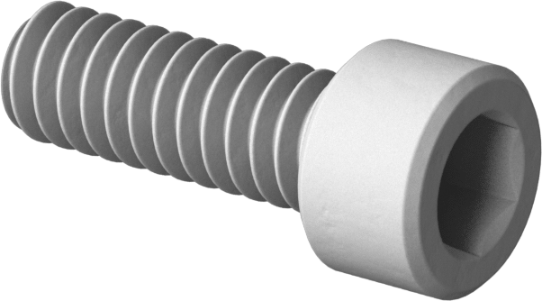 PEEK Plastik Soket Başlı Vida, 2-56 Diş Boyutu, 1/4" Uzunluk, Bej