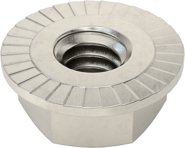 Deforme Dişli Flanş Somunları, 18-8 Paslanmaz Çelik, 1/4"-20 Boyut