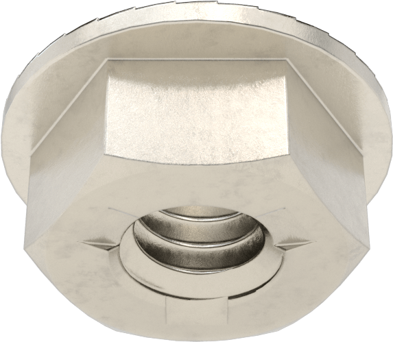 Deforme Dişli Flanş Somunları, 18-8 Paslanmaz Çelik, 1/4"-20 Boyut