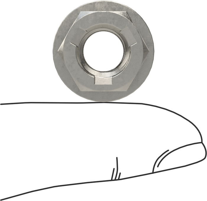 Deforme Dişli Flanş Somunları, 18-8 Paslanmaz Çelik, 3/8"-16 Boyut