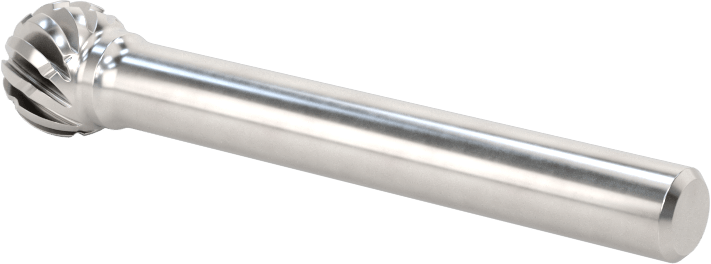 1/4" Çaplı Şaftlı Karbür Freze Ucu, Bilye, Ticaret No. SD-3, Talaş Kırıcı ile Tek Kesim