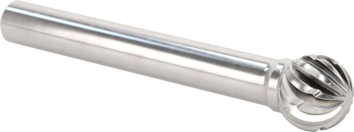 1/4" Çaplı Şaftlı Karbür Freze Ucu, Bilye, Ticaret No. SD-3, Talaş Kırıcı ile Tek Kesim