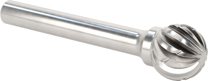 1/4" Çaplı Şaftlı Karbür Freze Ucu, Bilye, Ticaret No. SD-5, Talaş Kırıcı ile Tek Kesim