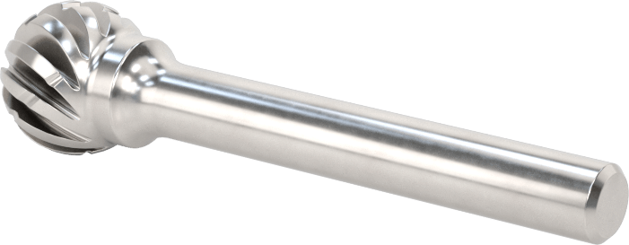 1/4" Çaplı Şaftlı Karbür Freze Ucu, Bilye, Ticaret No. SD-5, Talaş Kırıcı ile Tek Kesim