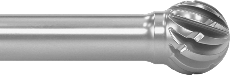 1/4" Çaplı Şaftlı Karbür Freze Ucu, Bilye, Ticaret No. SD-1, Talaş Kırıcı ile Tek Kesim