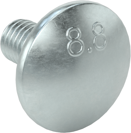 Çelik Kare Boyunlu Taşıma Cıvataları, Orta Mukavemetli, Çinko Kaplama, M6 x 1 mm Diş, 12 mm Uzunluk