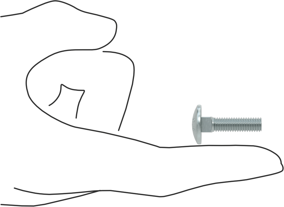 Çelik Kare Boyunlu Taşıma Cıvataları, Orta Mukavemetli, Çinko Kaplama, M6 x 1 mm Diş, 25 mm Uzunluk