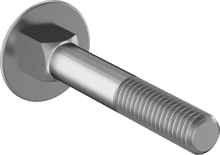 Çelik Kare Boyunlu Taşıma Cıvataları, Orta Mukavemetli, Çinko Kaplama, M6 x 1 mm Diş, 40 mm Uzunluk