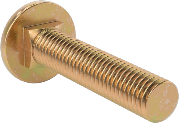 Çelik Kare Boyunlu Taşıma Cıvataları, Orta Mukavemetli, Sarı Kromatlı Çinko, M8 x 1.25mm, 40 mm Uzunluk