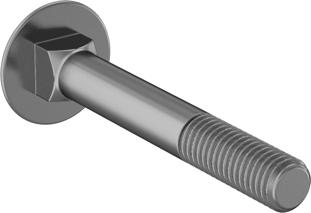 Çelik Kare Boyunlu Taşıma Cıvataları, Orta Mukavemetli, Sarı Kromatlı Çinko, M8 x 1.25mm, 60 mm Uzunluk