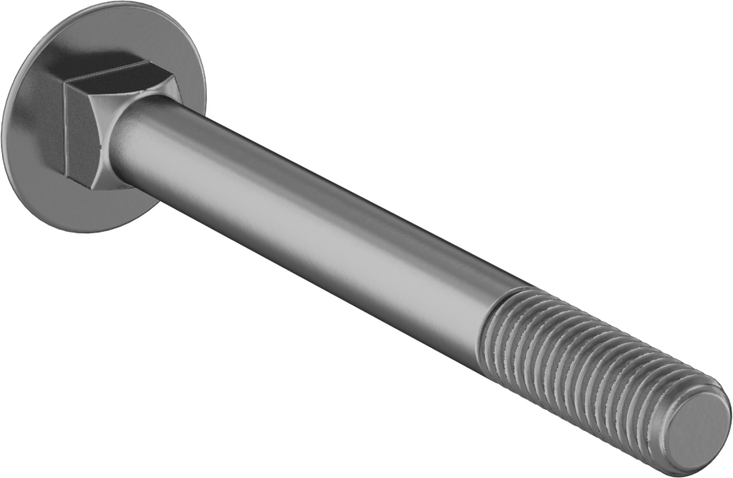 Çelik Kare Boyunlu Taşıma Cıvataları, Orta Mukavemetli, Sarı Kromatlı Çinko, M8 x 1.25mm, 80 mm Uzunluk