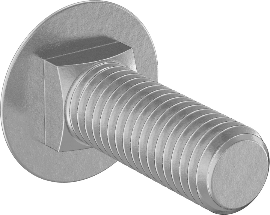 Çelik Kare Boyunlu Taşıma Cıvataları, Orta Mukavemetli, Sarı Kromatlı Çinko, M10 x 1.50mm, 30 mm Uzunluk
