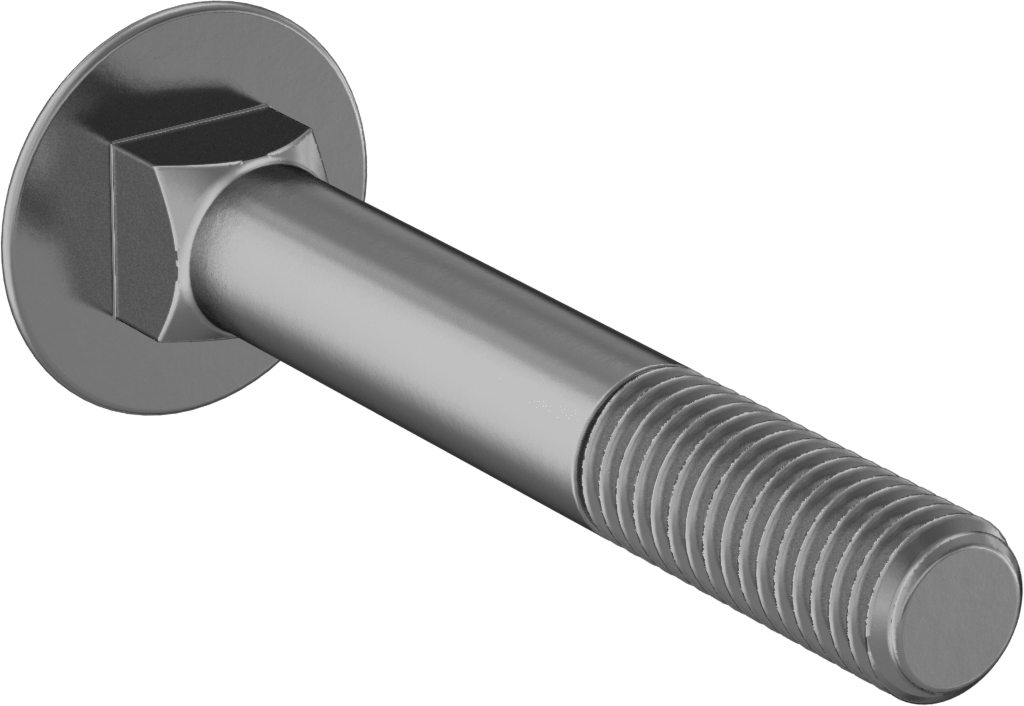Çelik Kare Boyunlu Taşıma Cıvataları, Orta Mukavemetli, Sarı Kromatlı Çinko, M10 x 1.50mm, 70 mm Uzunluk
