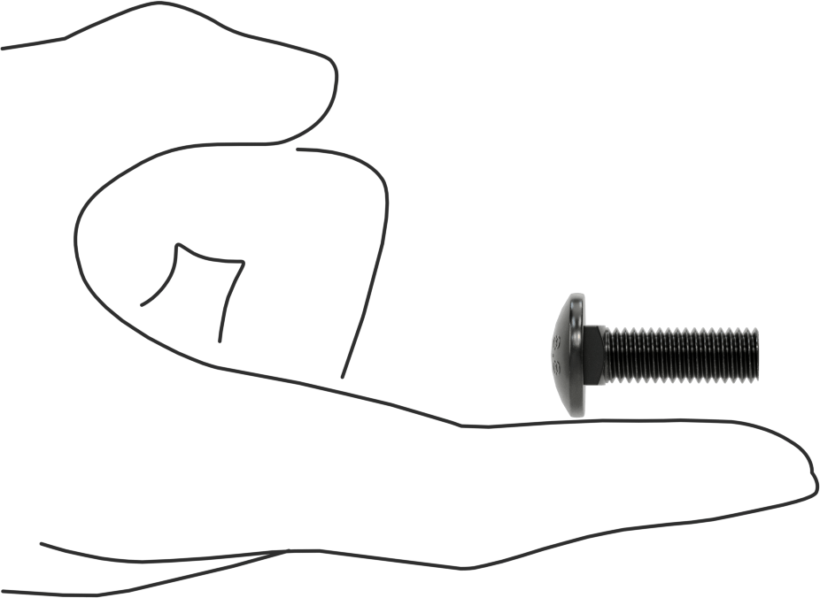 Çelik Kare Boyunlu Taşıma Cıvataları, Orta Mukavemetli, Siyah, M8 x 1.25 mm, 25 mm Uzunluk