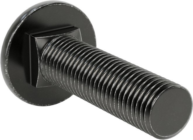 Çelik Kare Boyunlu Taşıma Cıvataları, Orta Mukavemetli, Siyah, M16 x 2 mm Diş, 60 mm Uzunluk