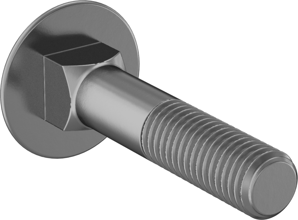 Çelik Kare Boyunlu Taşıma Cıvataları, Orta Mukavemetli, Sarı Kromatlı Çinko, M12 x 1.75mm, 60 mm Uzunluk