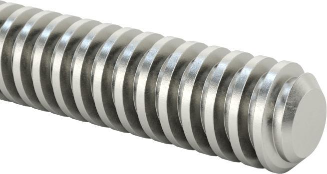 Karbon Çelik Acme Kılavuz Vidası, Sağ El, 1/4"-16 Diş Boyutu, 6 Fit Uzunluk