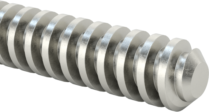 Karbon Çelik Acme Kılavuz Vidası, Sağ El, 3/8"-8 Diş Boyutu, 6 Fit Uzunluk