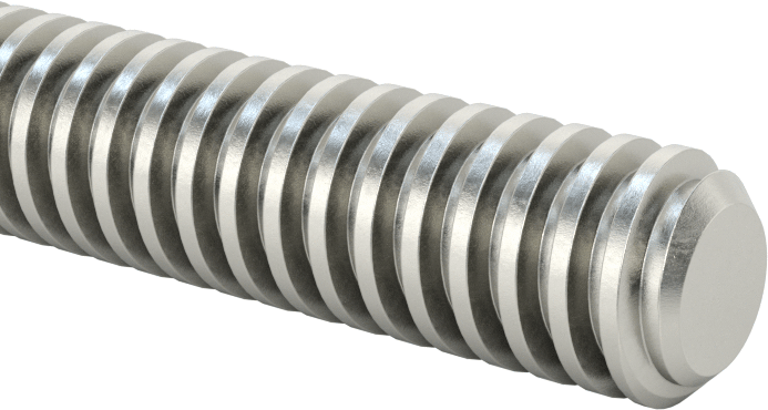 Karbon Çelik Acme Kılavuz Vidası, Sağ El, 3/8"-12 Diş Boyutu, 6 Fit Uzunluk