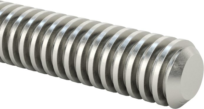 Karbon Çelik Acme Kılavuz Vidası, Sol El, 3/8"-12 Diş Boyutu, 6 Fit Uzunluk