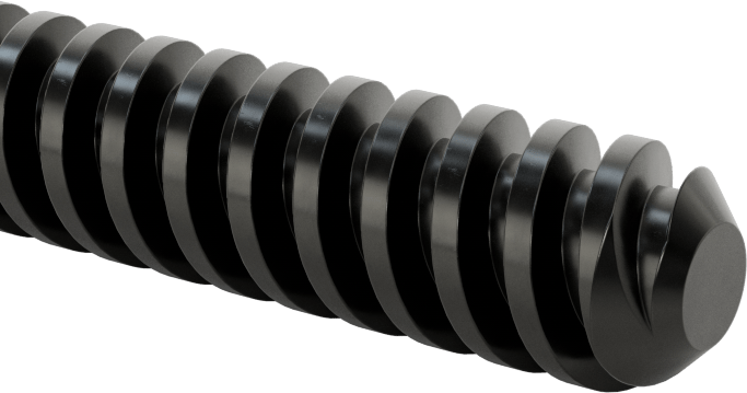 4140 Siyah Oksit Çelik Hassas Acme Kılavuz Vidası, Hızlı Hareket, Sağ El, 3/8"-8 Diş, 6 Fit Uzunluk, 2:1 Speed