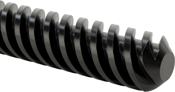 4140 Siyah Oksit Çelik Hassas Acme Kılavuz Vidası, Hızlı Hareket, Sağ El, 3/8"-8 Diş, 3 Fit Uzunluk, 4:1 Speed