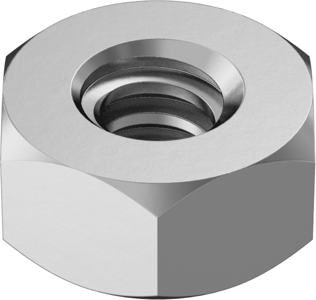 Acme Altıgen Somun, Sağ El, Çinko Kaplı Çelik, 1/4"-16 Diş Boyutu