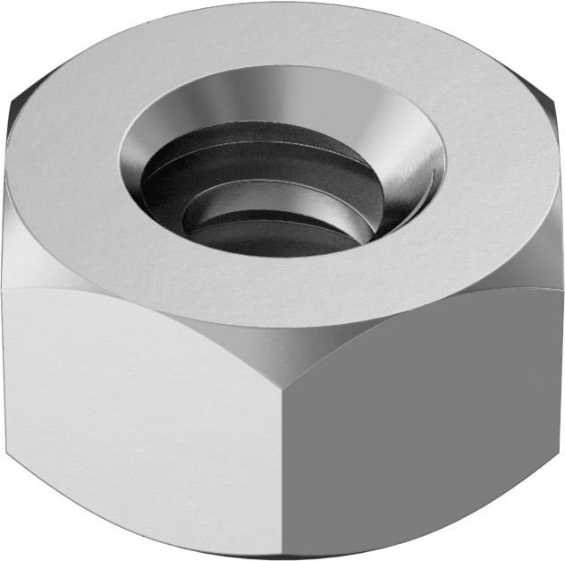 Acme Altıgen Somun, Sağ El, Çinko Kaplı Çelik, 3/8"-8 Diş Boyutu