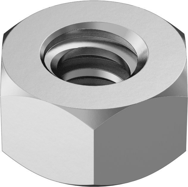 Acme Altıgen Somun, Sağ El, Çinko Kaplı Çelik, 3/8"-10 Diş Boyutu