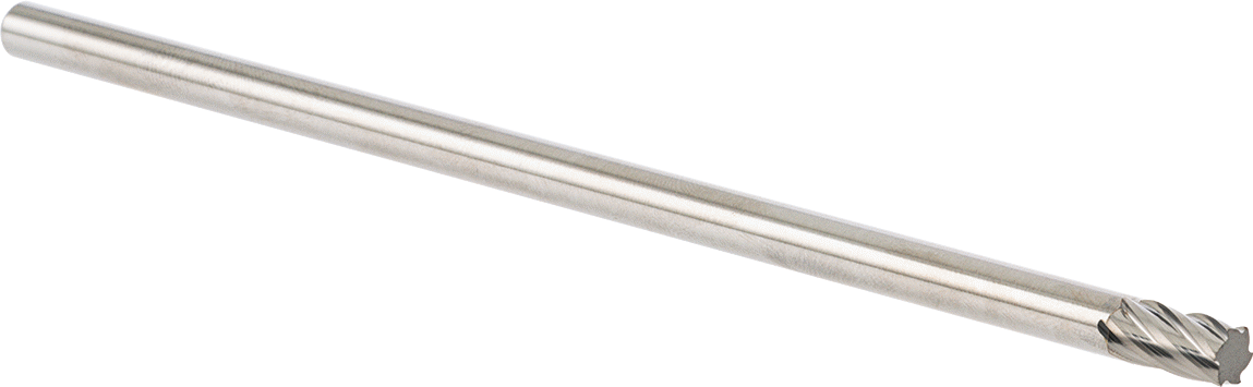 Yumuşak Metaller ve Plastik için Ekstra Uzun Frez, Düz Silindir, 1/4" Baş Çapı