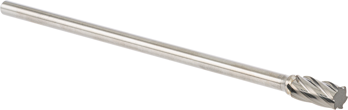 Yumuşak Metaller ve Plastik için Ekstra Uzun Frez, Düz Silindir, 3/8" Baş Çapı