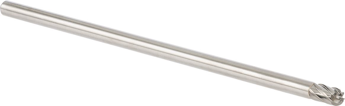 Yumuşak Metaller ve Plastik için Ekstra Uzun Frez, Yuvarlak Silindir, 1/4" Baş Çapı
