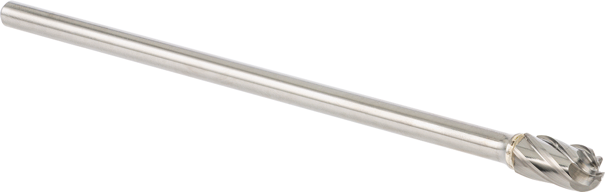 Yumuşak Metaller ve Plastik için Ekstra Uzun Frez, Yuvarlak Silindir, 3/8" Baş Çapı