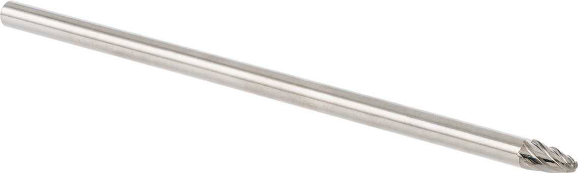 Yumuşak Metaller ve Plastik için Ekstra Uzun Frez, Yuvarlak Ağaç, 1/4" Baş Çapı