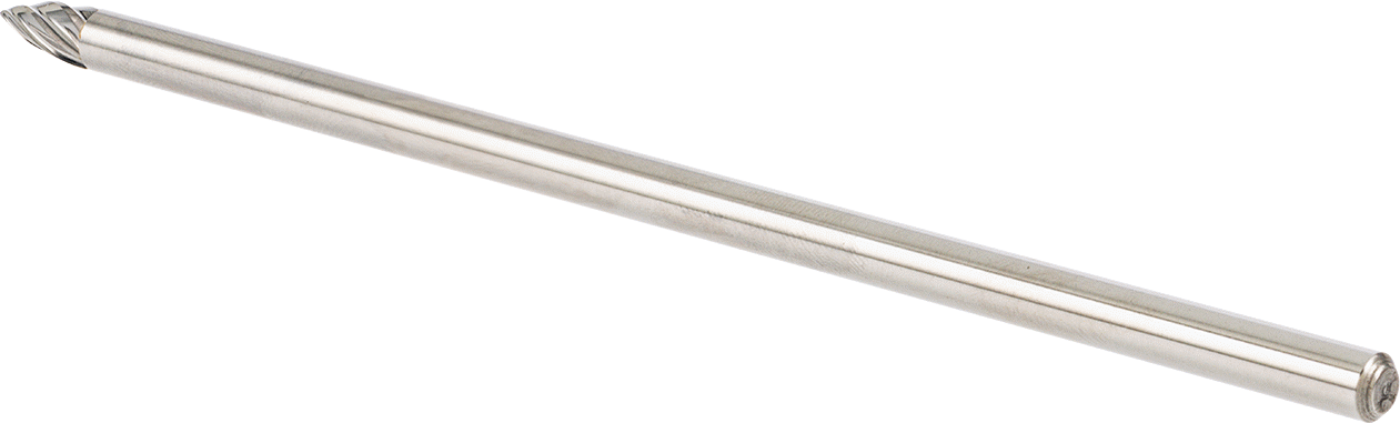 Yumuşak Metaller ve Plastik için Ekstra Uzun Frez, Sivri Uçlu Ağaç, 1/4" Baş Çapı