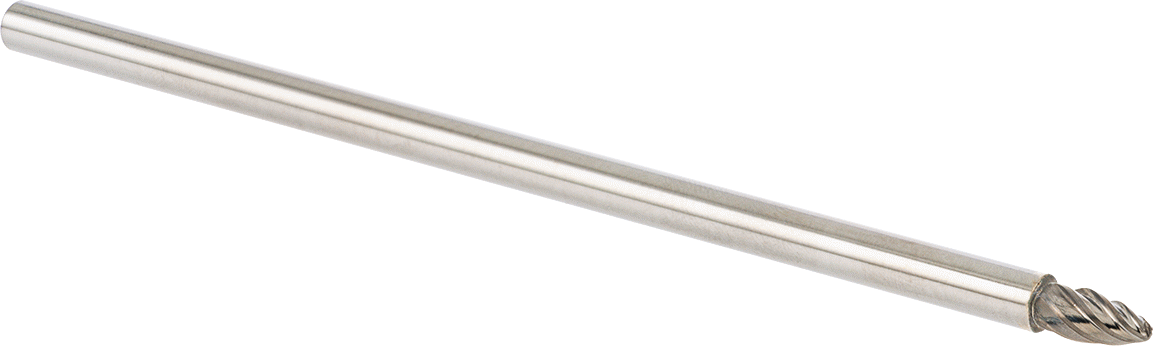 Yumuşak Metaller ve Plastik için Ekstra Uzun Frez, Alev, 1/4" Baş Çapı