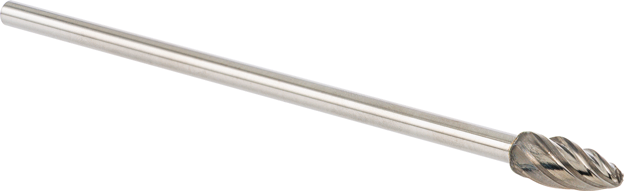 Yumuşak Metaller ve Plastik için Ekstra Uzun Frez, Alev, 1/2" Baş Çapı