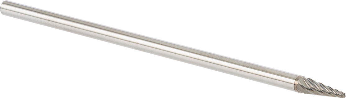 Yumuşak Metaller ve Plastik için Ekstra Uzun Frez, Yuvarlak Konik Koni, 1/4" Baş Çapı