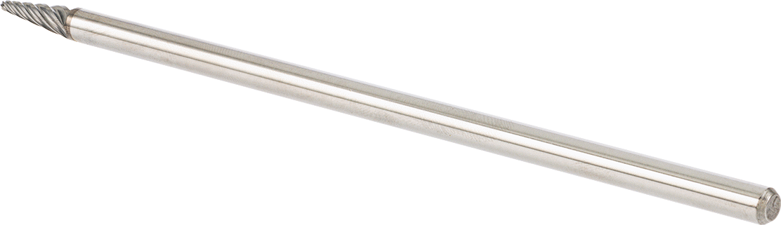 Yumuşak Metaller ve Plastik için Ekstra Uzun Frez, Yuvarlak Konik Koni, 1/4" Baş Çapı