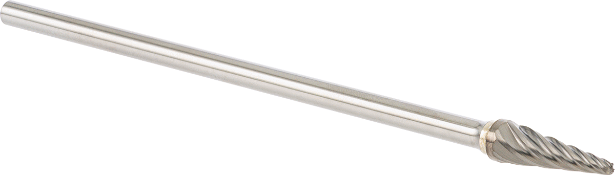 Yumuşak Metaller ve Plastik için Ekstra Uzun Frez, Yuvarlak Konik Koni, 3/8" Baş Çapı