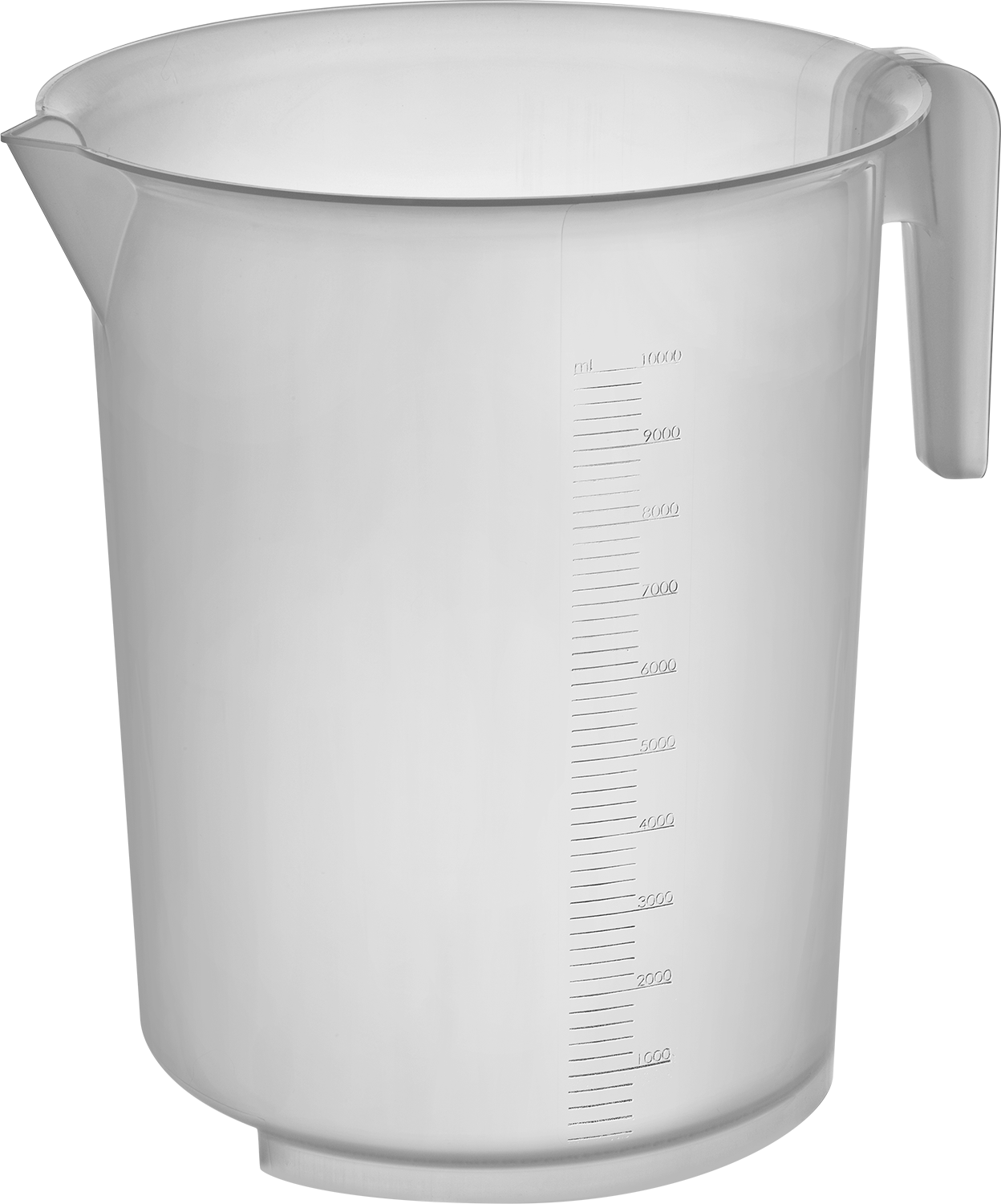 Kulplu Dereceli Polipropilen Beher, 2,6 Galon/10.000 ml Kapasite