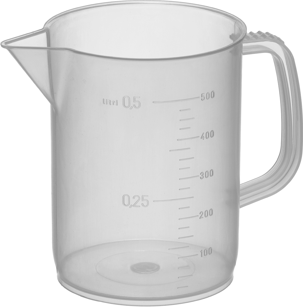 Kulplu Dereceli Polipropilen Beher, 16,9 FL oz/500 ml Kapasite