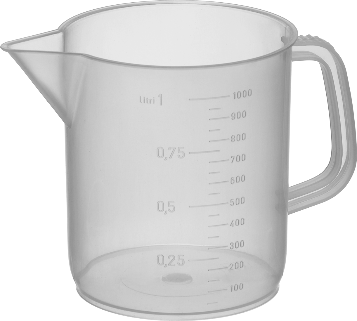 Kulplu Dereceli Polipropilen Beher, 34 FL oz/1000 ml Kapasite