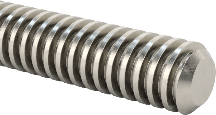 304 Paslanmaz Çelik Hassas Acme Kılavuz Vidası, Sol El, 3/8"-12 Diş, 6 Fit Uzunluk