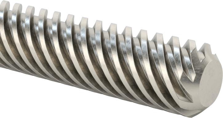 304 Paslanmaz Çelik Hassas Acme Kılavuz Vidası, Hızlı Hareket, Sağ El, 1/2"-8 Diş, 6 Fit Uzunluk, 8:1 Speed