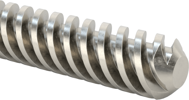 304 Paslanmaz Çelik Hassas Acme Kılavuz Vidası, Hızlı Hareket, Sağ El, 1/4"-12 Diş, 6 Fit Uzunluk, 4:1 Speed