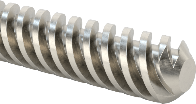 304 Paslanmaz Çelik Hassas Acme Kılavuz Vidası, Hızlı Hareket, Sağ El, 3/8"-8 Diş Boyutu, 18 inç Uzunluk, 4:1 Speed