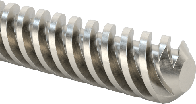 304 Paslanmaz Çelik Hassas Acme Kılavuz Vidası, Hızlı Hareket, Sağ El, 3/8"-8 Diş Boyutu, 3 Fit Uzunluk, 4:1 Speed